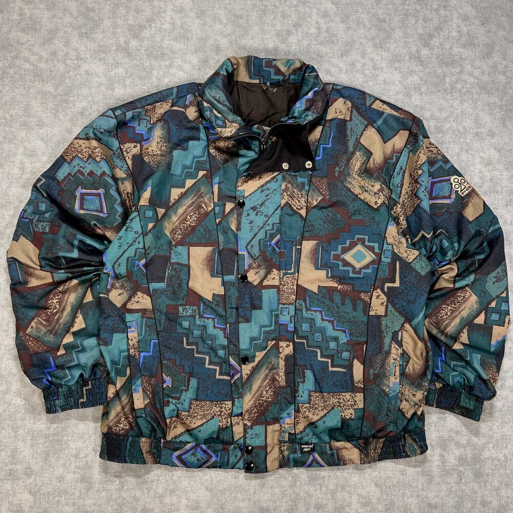 Vintage 90s Pro Quip Gore-Tex Jacket Made in England Southwestern Geometric XL